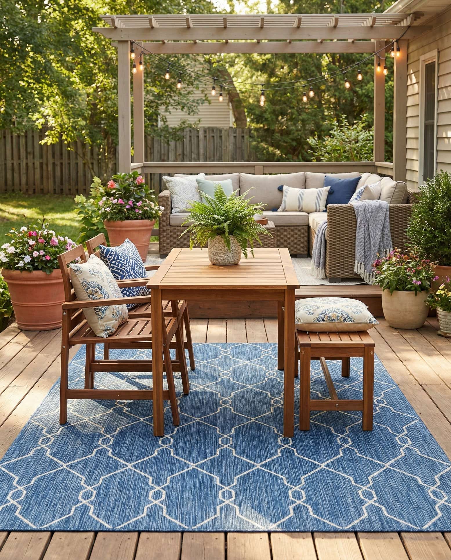 6' x 9' Easy-Clean Trellis Indoor / Outdoor Rug