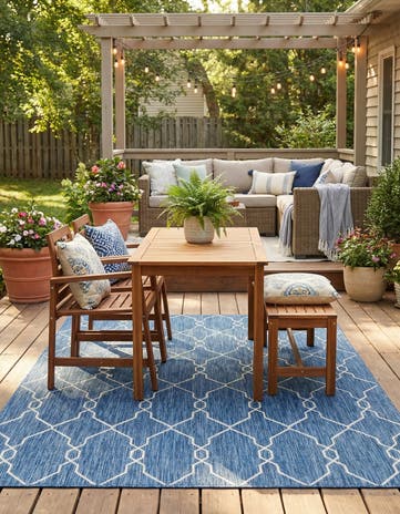 6' x 9' Easy-Clean Lattice Indoor / Outdoor Rug
