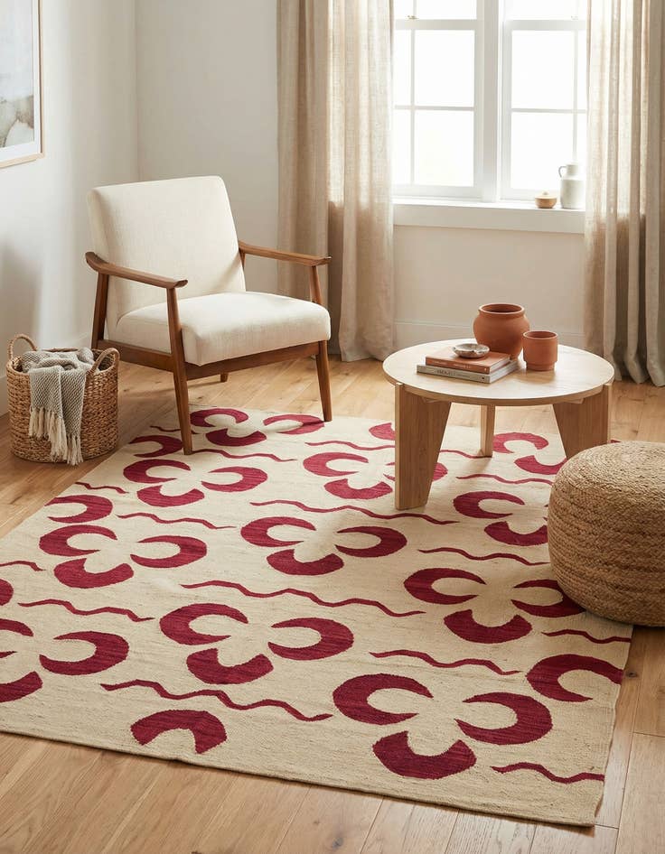 Detail image of 5' 4 x 6' 3  Hand Woven Kilim Modern Wool Rug