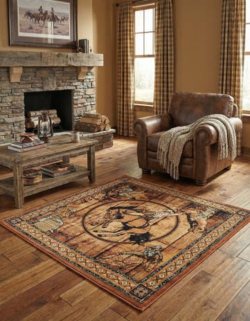 Walnut Pioneer Square Rug