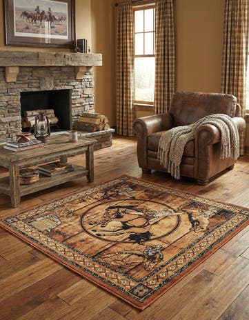 Walnut Pioneer Square Rug