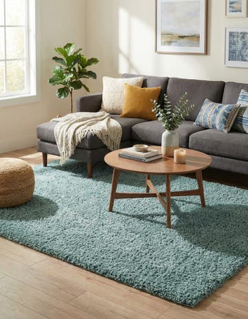 7' 10 x 11' Solid Shag Rug
