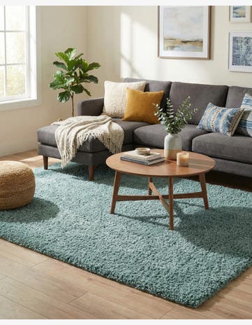 7' 10 x 11' Solid Shag Rug