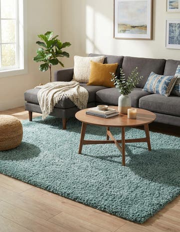 7' 10 x 11' Solid Shag Rug