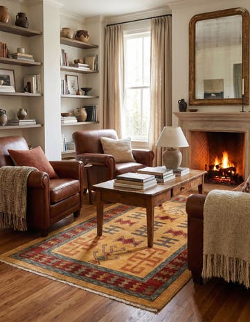 3' 5 x 5' 1 Hand Knotted Ziegler Wool Rug