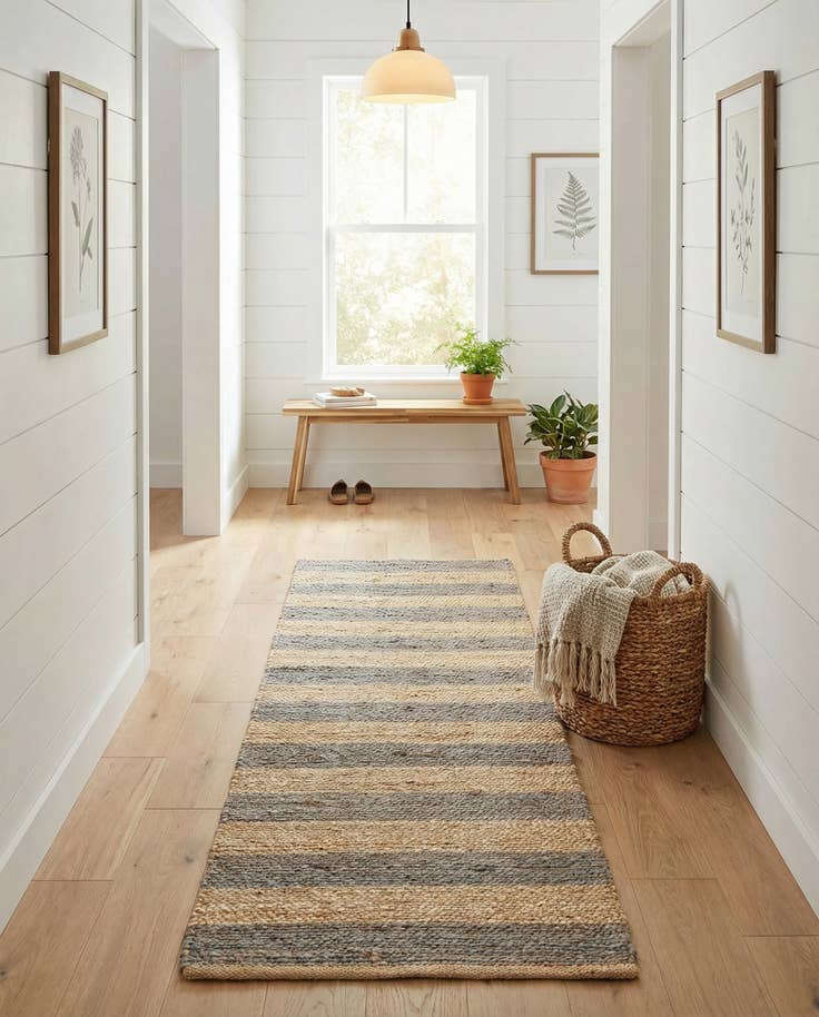 Detail image of 2' 2 x 6' 1 Handmade Braided Jute Runner Rug