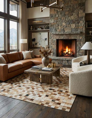 7' 11 x 9' 11 Cowhide - Patchwork Rug