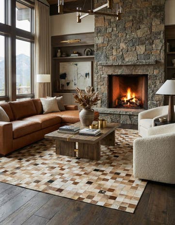 7' 11 x 9' 11 Cowhide - Patchwork Rug