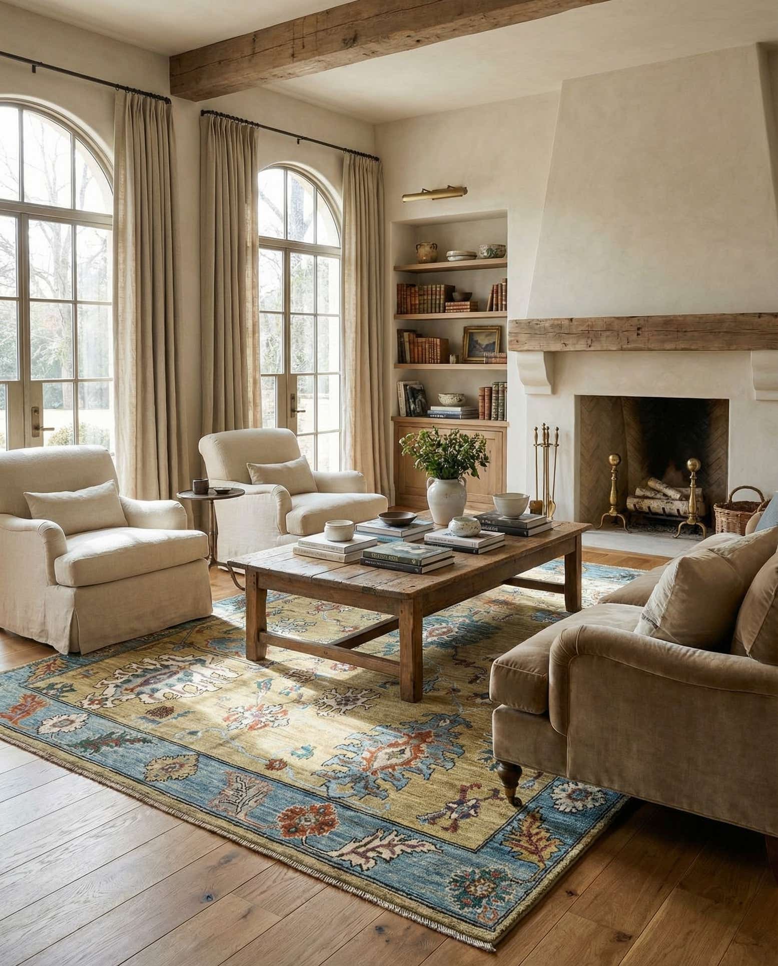 9' 2 x 11' 11 Hand Knotted Oushak Wool Rug