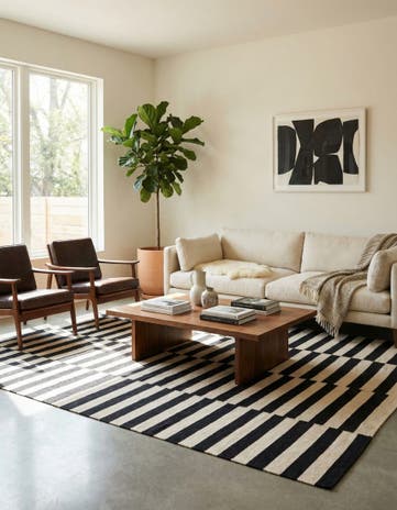 5' 7 x 8' Hand Woven Kilim Modern Wool Rug