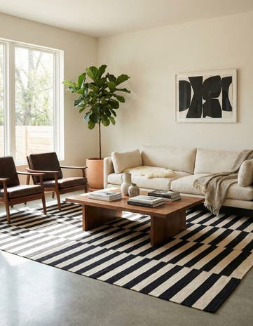5' 7 x 8' Hand Woven Kilim Modern Wool Rug