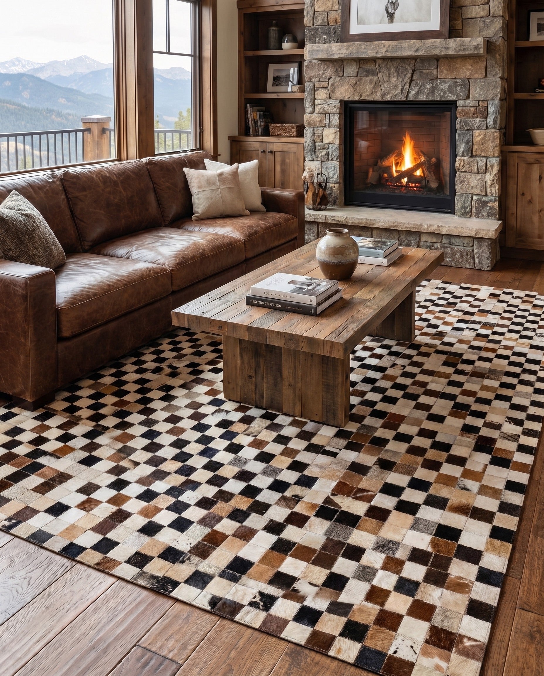 5' 1 x 8' Cowhide - Patchwork Rug