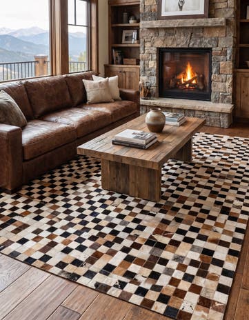 5' 1 x 8' Cowhide - Patchwork Rug