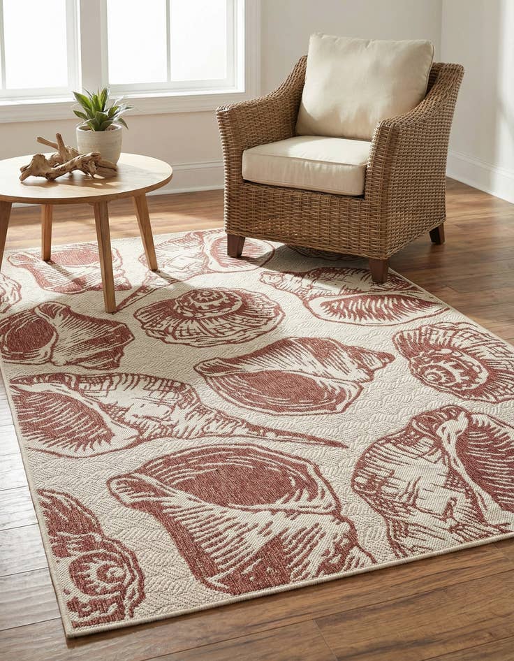 Detail image of 5' 3 x 8'  Washable Coastal Indoor / Outdoor Rug
