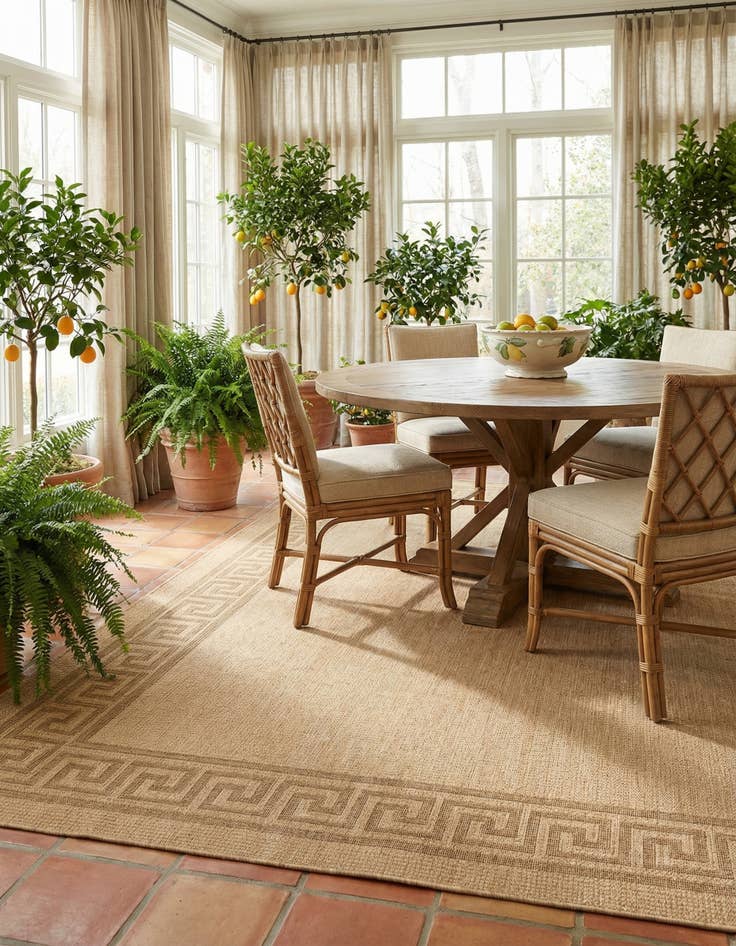 Detail image of 9' x 12' 2  Washable Border Indoor / Outdoor Rug