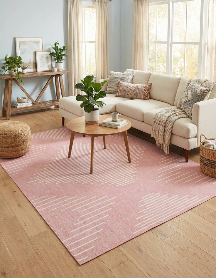 Detail image of  7' x 10'  Washable Modern Indoor / Outdoor Rug