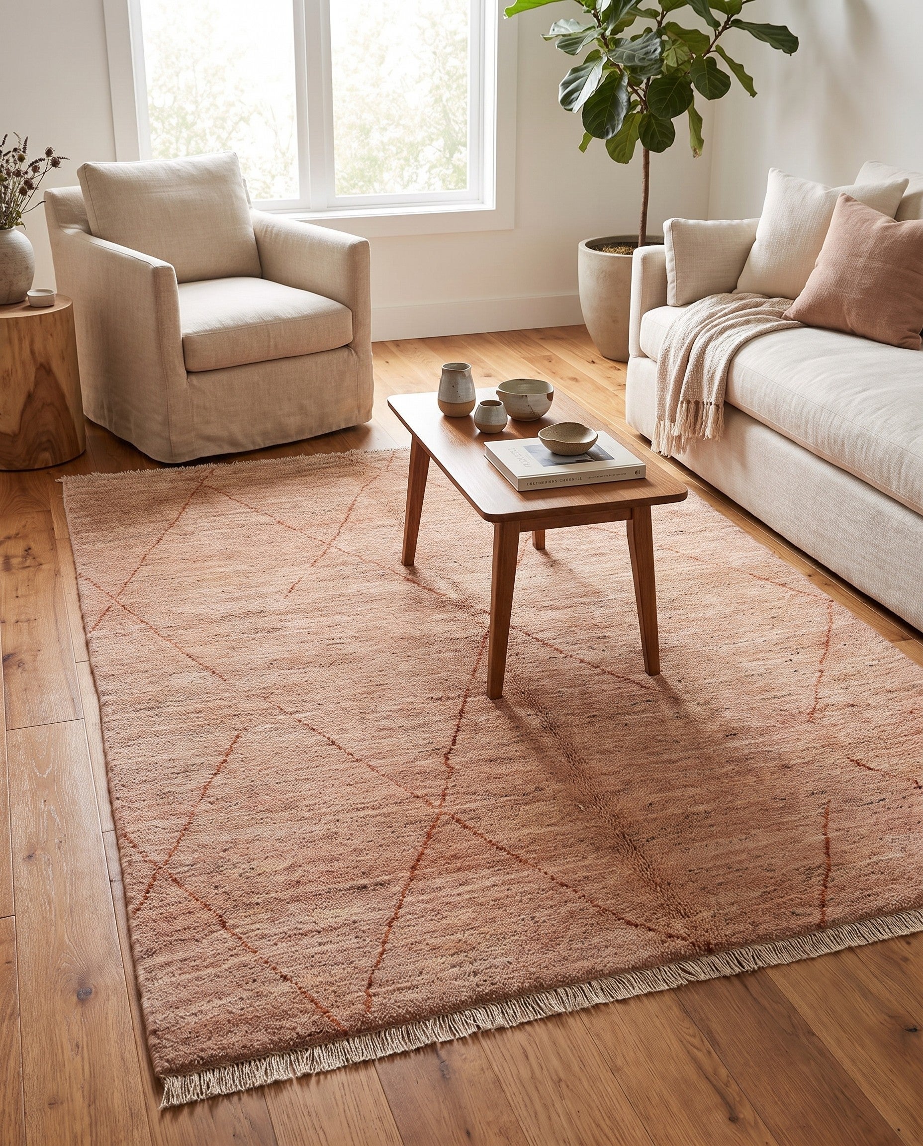 4' 9 x 6' Hand Knotted Moroccan Wool Rug