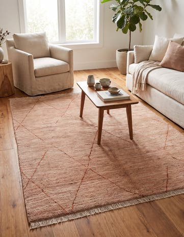 4' 9 x 6' Hand Knotted Moroccan Wool Rug