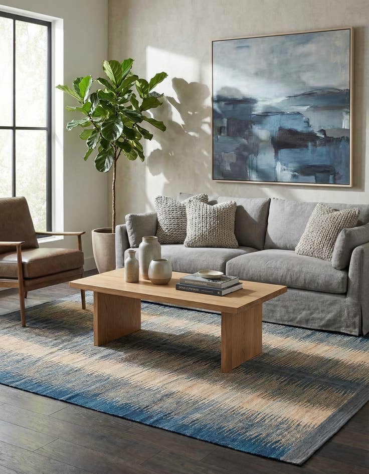 Detail image of 4' 3 x 5' 10  Hand Woven Kilim Modern Wool Rug