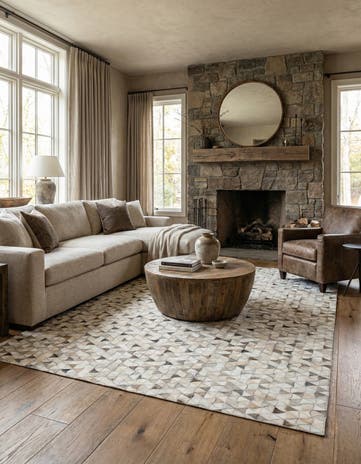 5' x 8' Cowhide Leather Rug