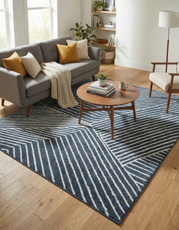 Blue Oslo Square Rug