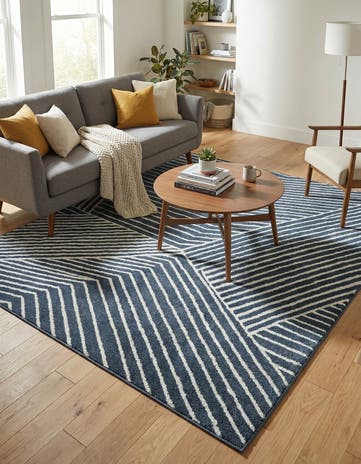 Blue Oslo Square Rug