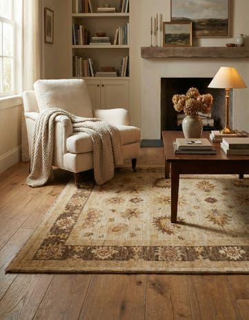 4' x 5' 8 Hand Knotted Peshawar Ziegler Rug