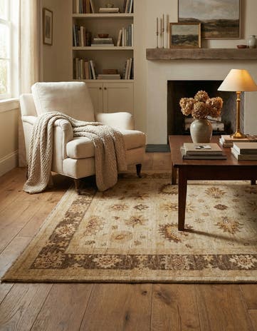4' x 5' 8 Hand Knotted Peshawar Ziegler Rug