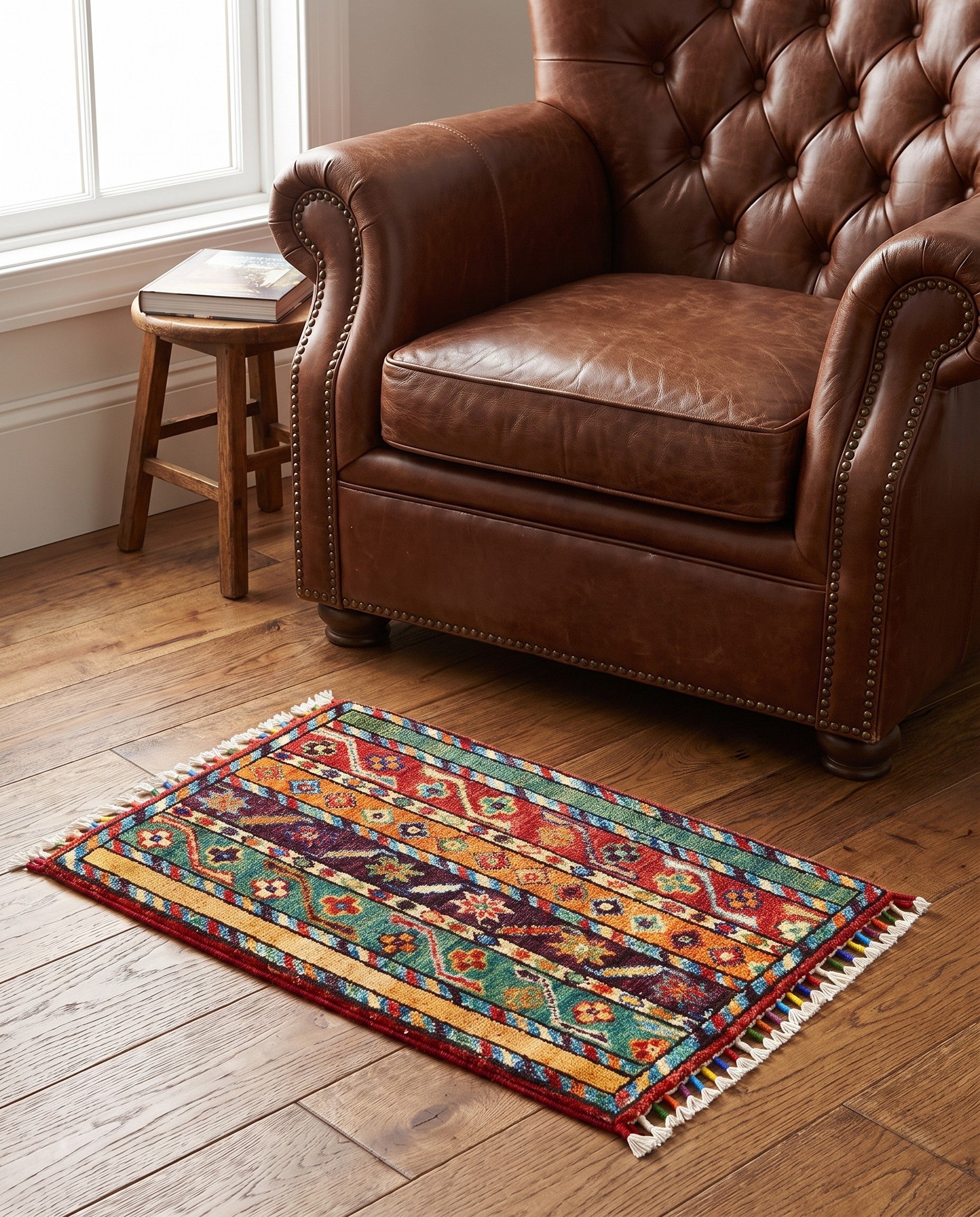 1' 5 x 2' 1 Hand Knotted Modern Ziegler Rug