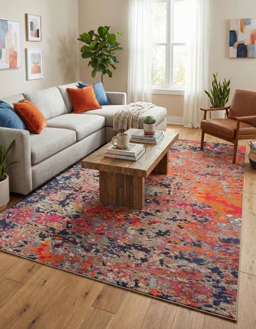 9' 10 x 14' Washable Vivid Rug