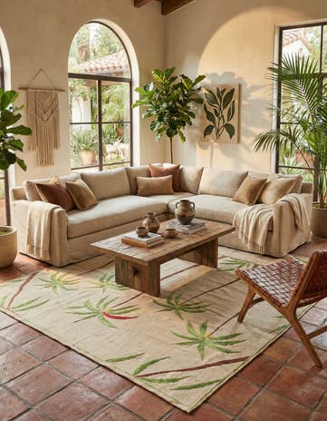 5' 9 x 7' 3 Hand Woven Kilim Suzani Wool Rug