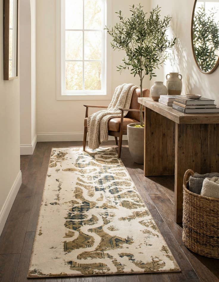 Detail image of 2' 9 x 9' 6  Hand Knotted Ultra Vintage Persian Wool Runner Rug