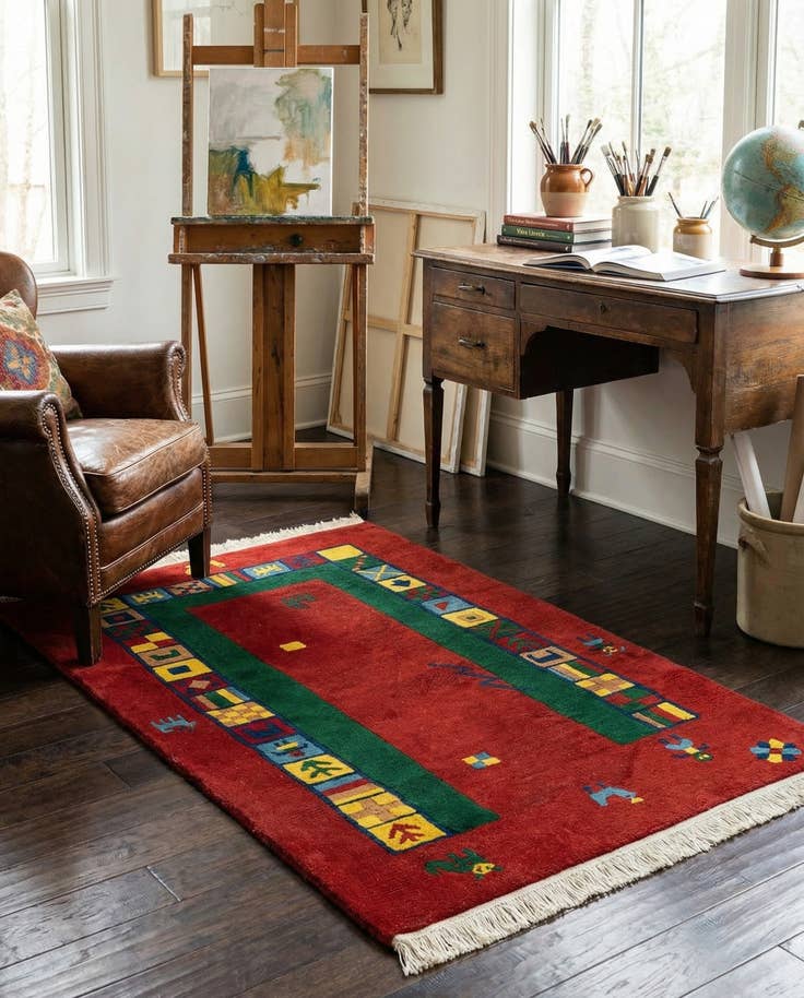 Detail image of 3' 1 x 5' 6 Hand Knotted Tibet Wool Rug