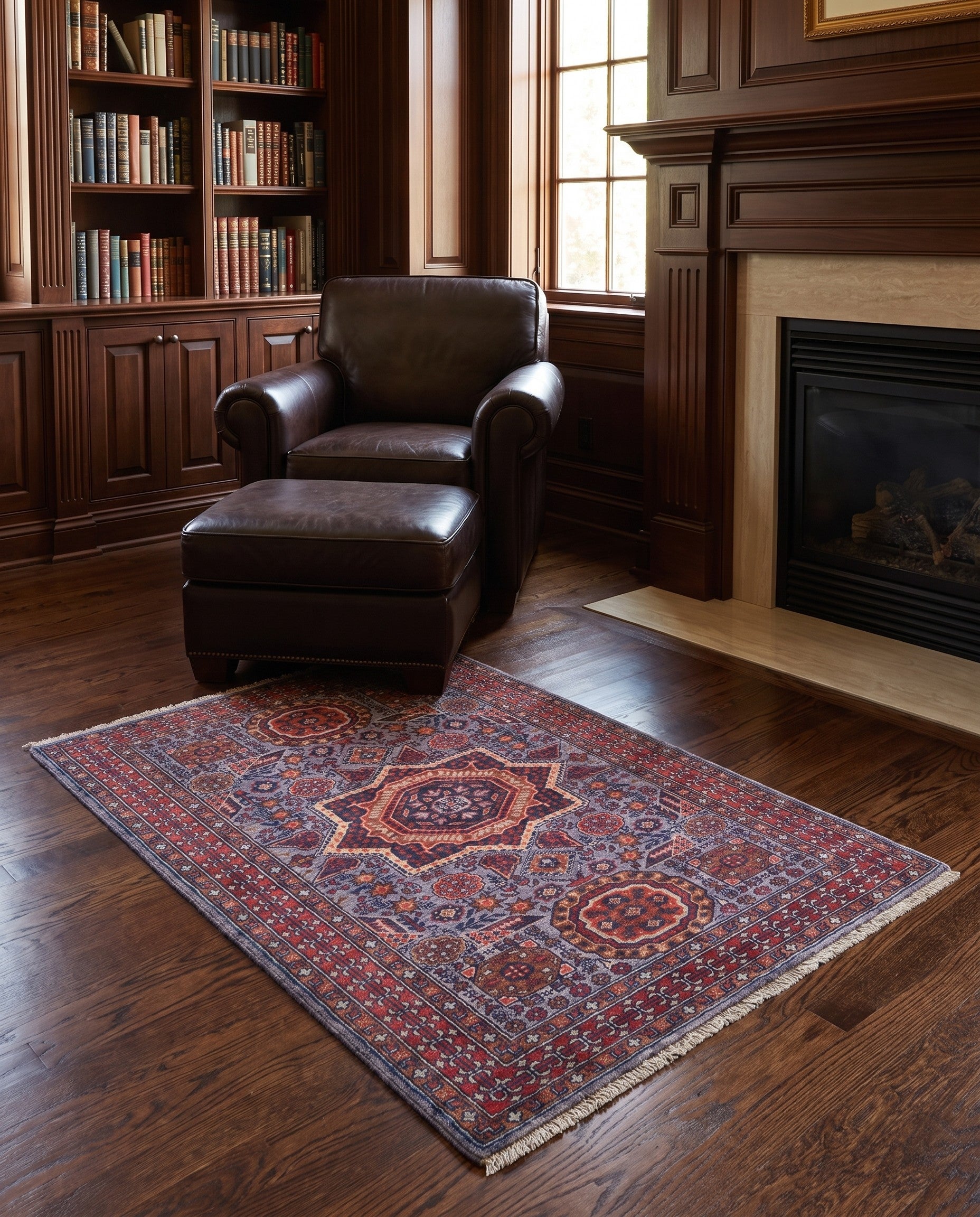 3' 5 x 5' Hand Knotted Mamluk Ziegler Rug