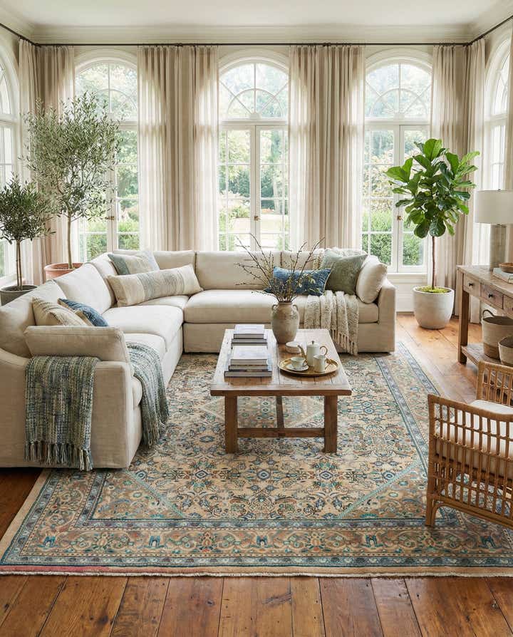 9' 6 x 13' Hand Knotted Mahal Persian Wool Rug