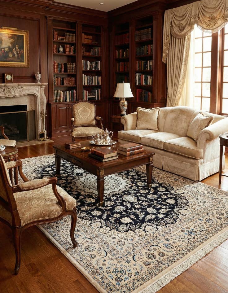 Detail image of 6' 9 x 9' 10  Hand Knotted Nain Rug