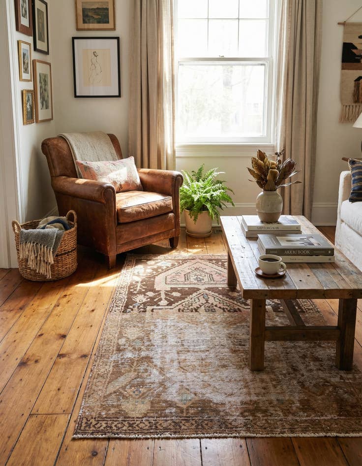 Detail image of 3' 7 x 6' 1  Hand Knotted Ultra Vintage Persian Wool Rug