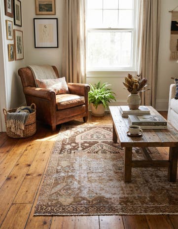 3' 7 x 6' 1 Hand Knotted Ultra Vintage Persian Wool Rug