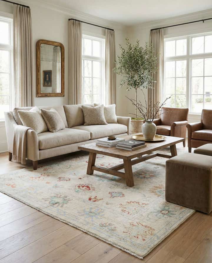 8' x 9' 8 Hand Knotted Oushak Wool Rug