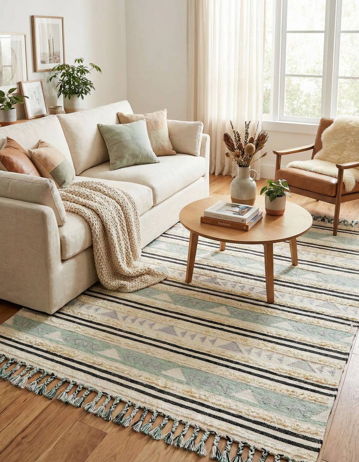 Detail image of 8' x 10'  Hand Woven Arizona Wool Rug