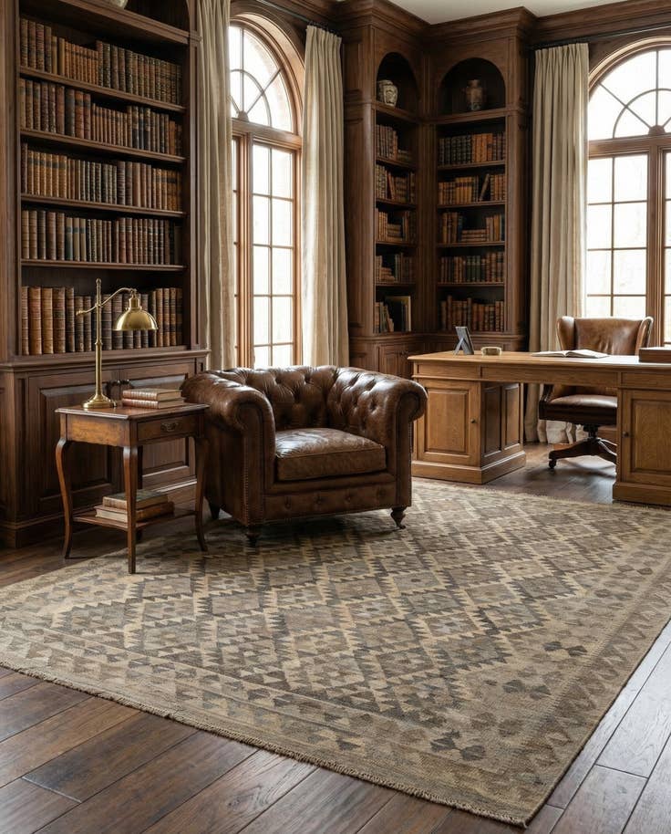 Detail image of 6' 9 x 10' Hand Woven Kilim Maymana Wool Rug