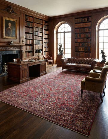 11' 9 x 19' Hand Knotted Sarough Persian Wool Rug
