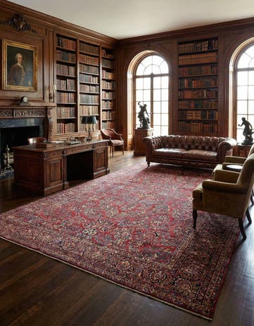 11' 9 x 19' Hand Knotted Sarough Persian Wool Rug