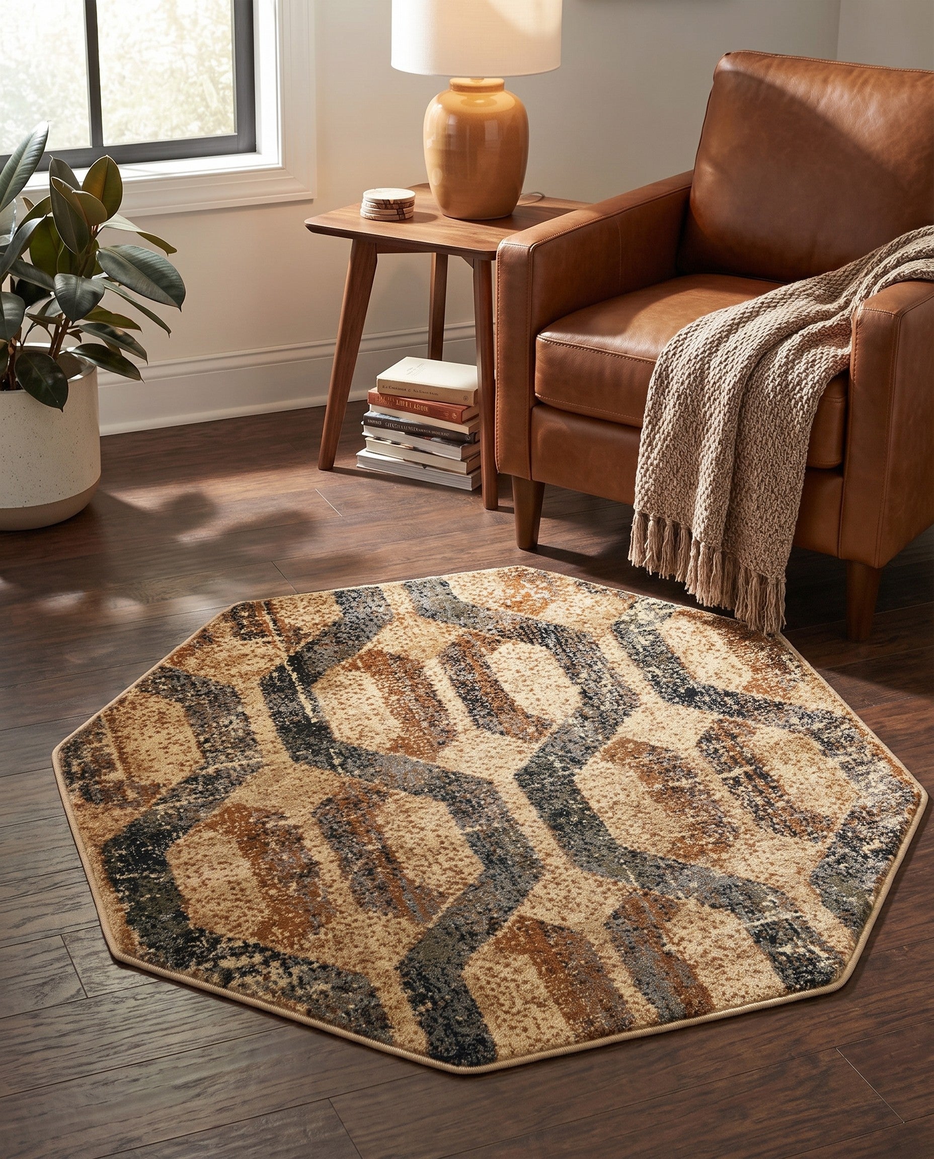 3' 3 x 3' 3 Saturn Octagon Rug