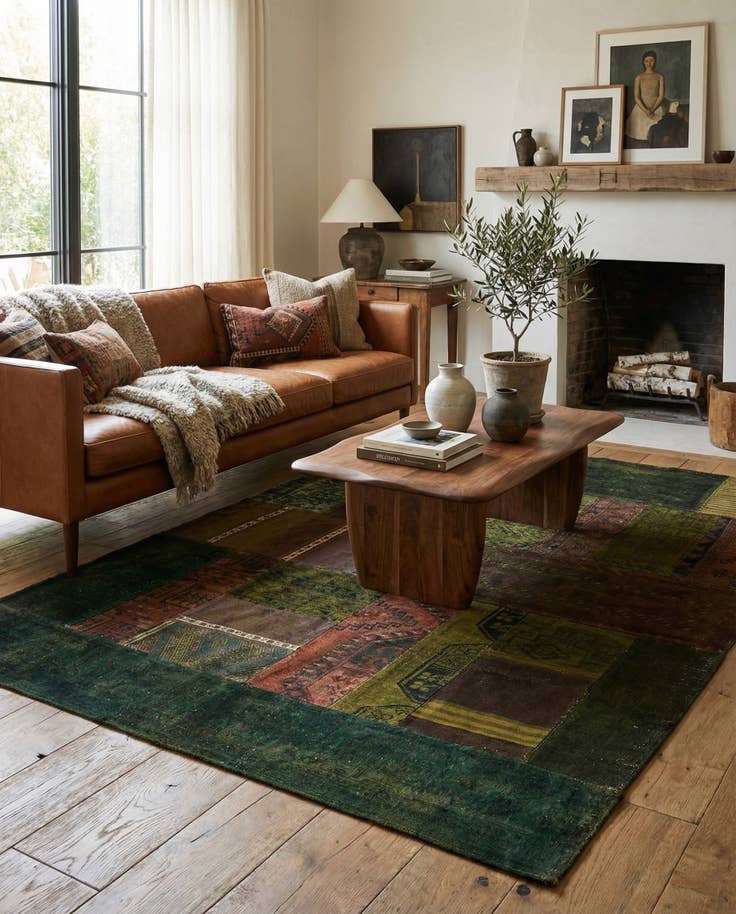 Detail image of 5' 10 x 8' 1 Hand Knotted Ultra Vintage Persian Wool Rug