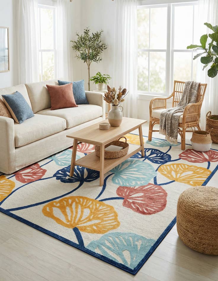 Detail image of 9' x 12'  Washable Belize Indoor / Outdoor Rug