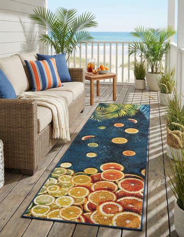 2' 7 x 10' Easy-Clean Coastal Indoor / Outdoor Runner Rug