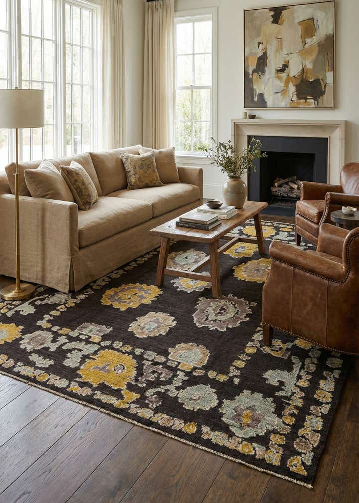 9' 3 x 12' 1 Hand Knotted Oushak Wool Rug