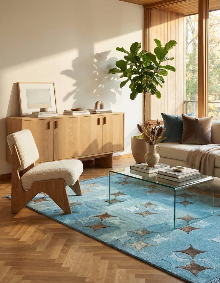 Detail image of 2' 10 x 4' 11  Hand Knotted Darya Wool Rug