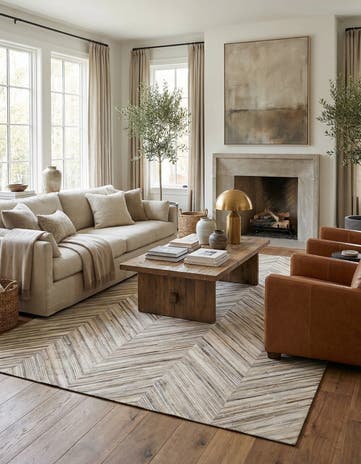 5' 7 x 8' 9 Cowhide - Patchwork Rug